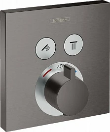 Термостат Hansgrohe ShowerSelect 15763340 для душа, на 2 потребителя, черный/хром