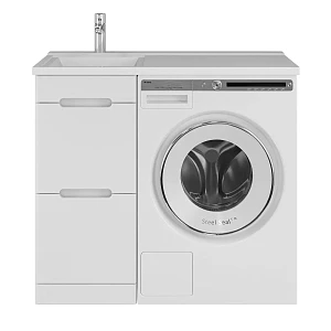 Тумба с раковиной SanStar Толедо 40 напольная, белая (раковина Космос 100 L)