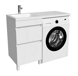 Тумба с раковиной Iddis Optima Home 110 L для стиральной машины, с ящиками