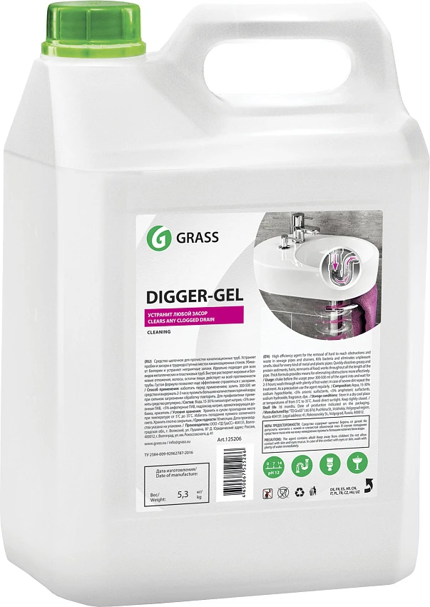 Средство для прочистки труб Grass Digger-Gel 5,3 л