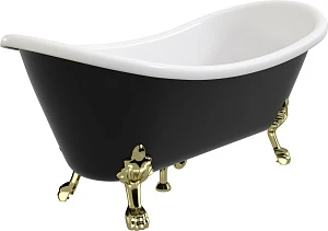 Акриловая ванна Artemis Cloe 180x75 черная, ножки золото