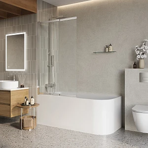 Шторка на ванну BelBagno Luce LUCE-VF-11-80/145-C-Cr 80х145 профиль хром, стекло прозрачное