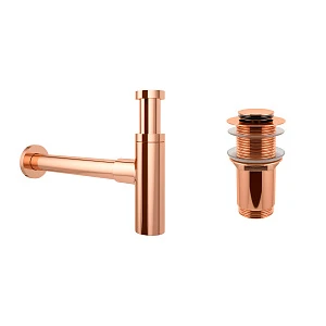 Акционный набор 2 в 1 Wellsee Drainage System 182122002, сифон для раковины, донный клапан, розовое