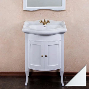 Тумба для комплекта La Beaute Classic Lorette 65 белый глянец, фурнитура бронза