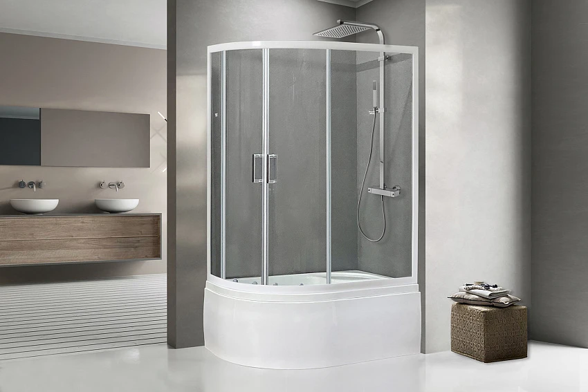 Душевой уголок Royal Bath RB 8120BK-T (прозрачное) правый
