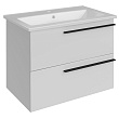 Тумба с раковиной ASB-Woodline Тида 80 подвесная, 2 ящика, белый