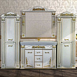 Мебель для ванной Misty Барокко 120 3 ящика белая, патина