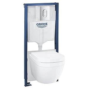 Комплект Инсталляция Grohe Rapid SL 36501000 + подвесной унитаз с микролифтом + кнопка смыва Arena Cosmopolitan + шумоизоляция