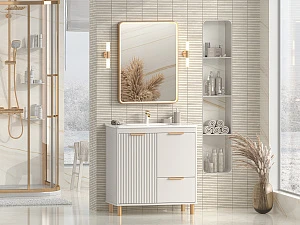 Мебель для ванной Brevita Risacca Crema 80 напольная, серый матовый
