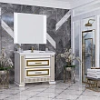 Тумба для комплекта Opadiris Оникс 100 белый глянцевый, золотая патина - превью 2