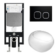 Комплект Weltwasser 10000006623 унитаз Jeckenbach 004 GL-WT + инсталляция + кнопка Amberg RD-BL