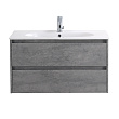 Тумба с раковиной Belbagno Kraft 80 подвесная, 2 ящика, Cemento Grigio