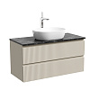 Тумба со столешницей Sancos Snob R 100 подвесная, столешница black sky, Beige Soft (с отверстием под смеситель)