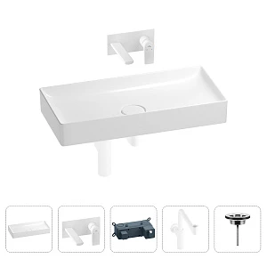 Раковина для ванной Wellsee Pure BY Wellsee 201002795 в наборе 4 в 1