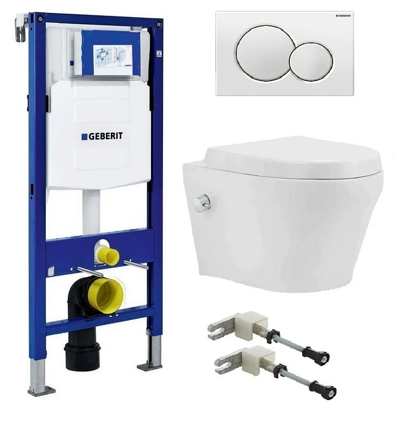 Комплект инсталляция Geberit Duofix UP320 111.300.00.5 + унитаз beWash Metison 78343601 + кнопка смыва 115.770.11.5 + комплект креплений