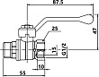 Шаровый кран Bugatti Arizona 605 1/2 нар-вн, рычаг - превью 2