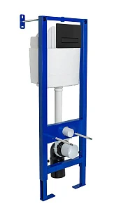 Инсталляция для унитазов Berges Wasserhaus Atom Line 410 с кнопкой смыва черной Soft Touch 040340