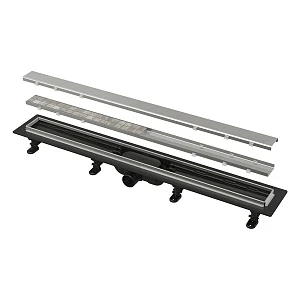 Душевой лоток AlcaPlast APZ20-850 с порогами из нержавеющей стали, с решеткой нержавеющая сталь / под плитку