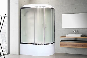 Душевая кабина Royal Bath RB 8120BK6-WC-CH 120x80 (белое/матовое) левая