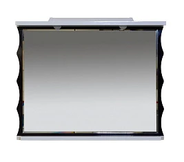 Зеркало Misty Чикаго 100 с полочками, с подсветкой, черный/белый