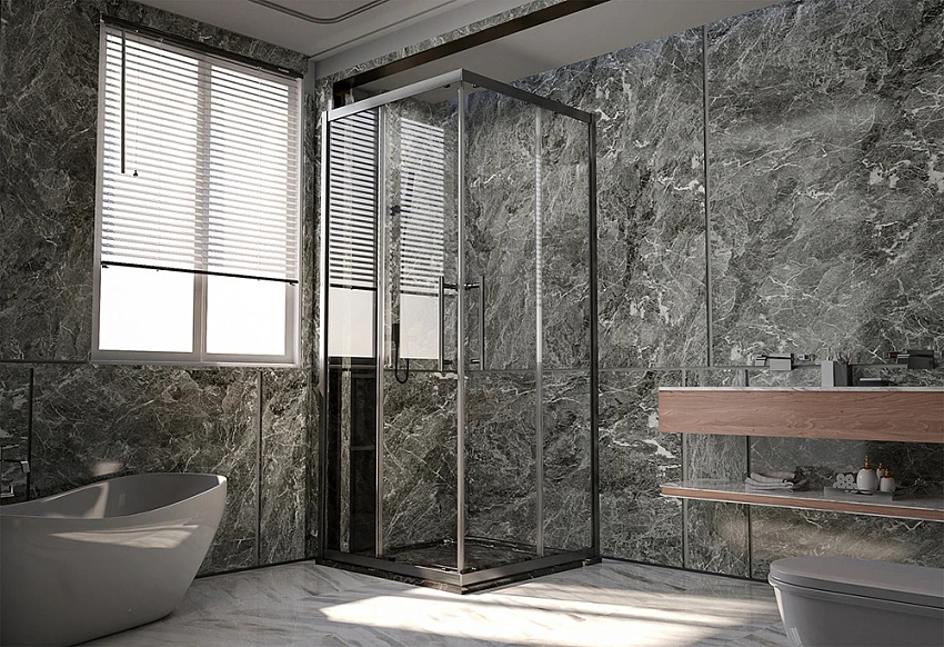 Душевой уголок Veconi Premium Trento PTC-20GR 100x80x200 см, профиль брашированный графит, стекло прозрачное