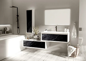 Шкаф-пенал Marka One Milacco У73210 30П 1д. Black stone L