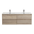 Тумба с раковиной Belbagno Kraft 140 подвесная, с 4-мя ящиками, Rovere Galifax Bianco