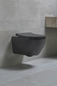 Унитаз подвесной beWash Bogen 88303270 с микролифтом черный матовый