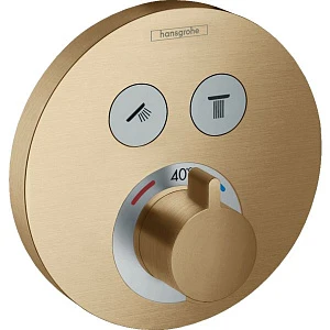 Термостат Hansgrohe ShowerSelect S 15743140 для душа, шлифованная бронза