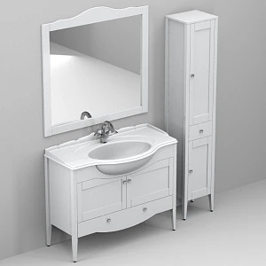 Тумба с раковиной Belux Афины 110 Н105-01 белая матовая