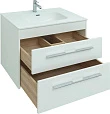 Тумба с раковиной Aquanet Августа 80 (Flat) белая, 2 ящика - превью 1