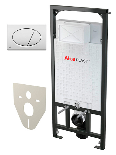 Инсталляция для унитазов AlcaPlast Sadromodul A101/1200 4 в 1 кнопка смыва белая