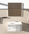 Мебель для ванной Sanvit Турин-1 80 см с одним ящиком и декоративной 3Д вставкой, белая
