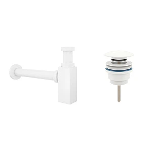 Акционный набор 2 в 1 Wellsee Drainage System 182113003, сифон для раковины, донный клапан, матовый