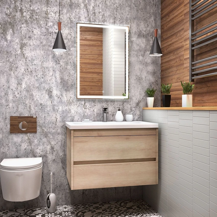 Мебель для ванной Art&Max Family-900-2C-SO-PB Pino Bianco, подвесная