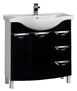 Тумба с раковиной Aquanet Асти 85 черная
