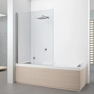 Шторка на ванну Novellini Young Y21BSV120S-1K 120х151,6 см, профиль хром, стекло прозрачное