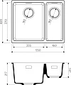 Мойка кухонная Omoikiri Kata 55-2-U-DC темный шоколад - превью 2