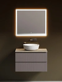 Мебель для ванной Sancos Snob T 80 подвесная, столешница kreman, Doha Soft (без отверстия под смеситель)