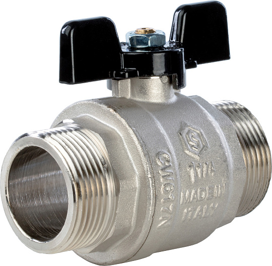 Шаровый кран Stout SVB-0006 1 1/4 нар-нар, полнопроходной, ручка бабочка
