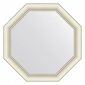 Зеркало в багетной раме EVOFORM OCTAGON BY 7431 белый с серебром 60 мм 61x61