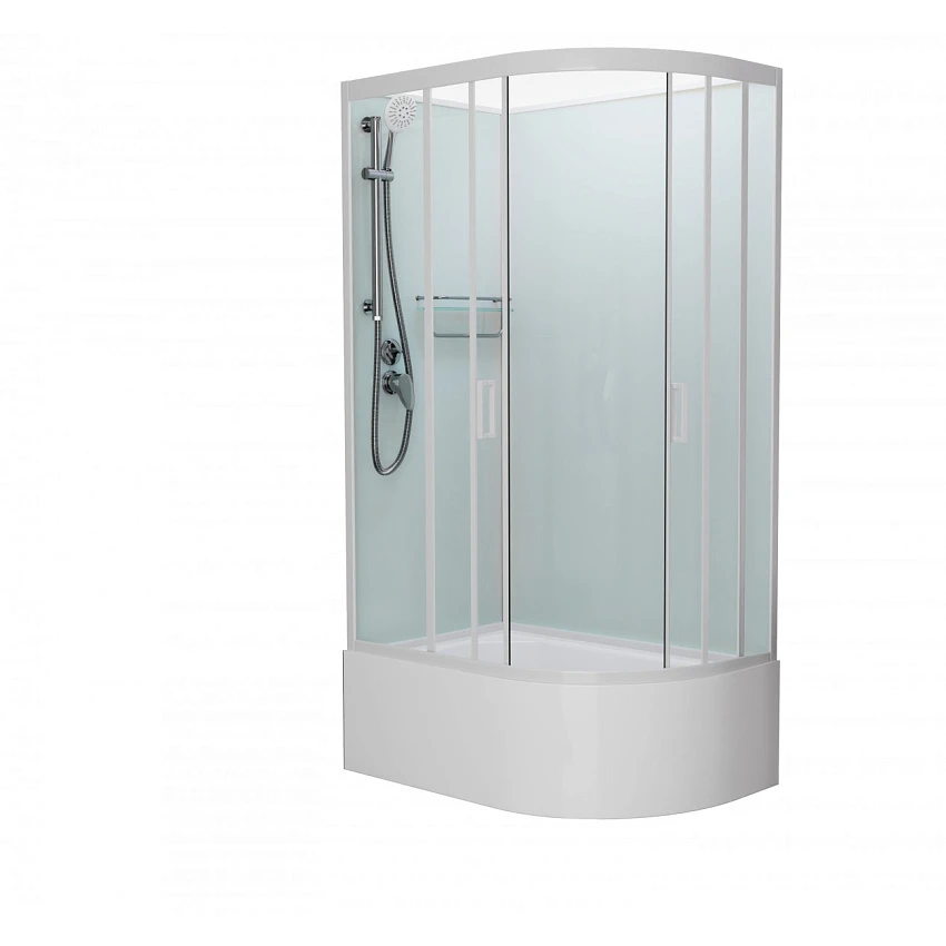 Душевая кабина Frank F412/2L White 120x80x215 см, стекло прозрачное, профиль белый