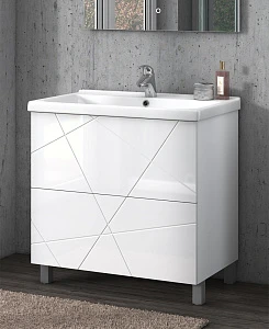 Тумба с раковиной Vigo Geometry 70 напольная, 2 ящика