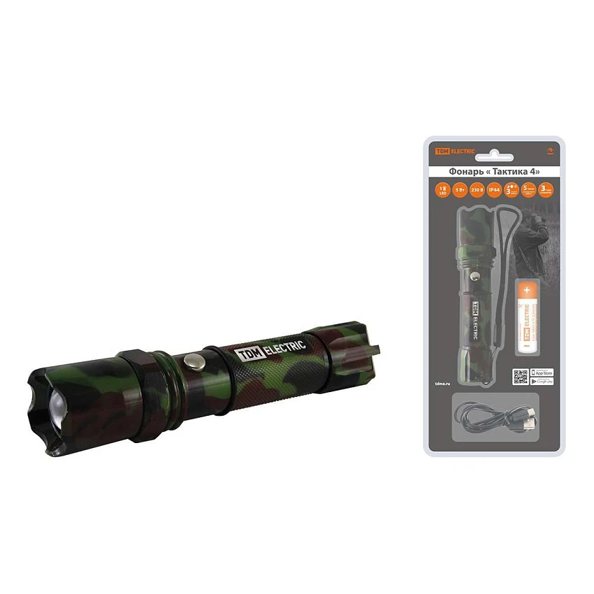 Ручной светодиодный фонарь TDM Electric Тактика SQ0350-0053