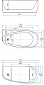 Акриловая ванна Allen Brau Priority 170x80 2.31002.21/AM белая матовая/антрацит стандартный слив - превью 1