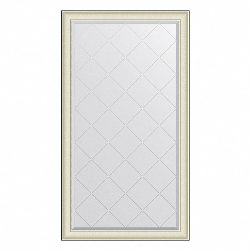 Зеркало в багетной раме EVOFORM EXCLUSIVE-G BY 4574 белая кожа с хромом 78 мм 94x169