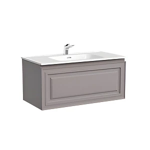 Тумба с раковиной Sancos Very 90 подвесная, 1 ящик, Doha Soft (раковина CN7002)