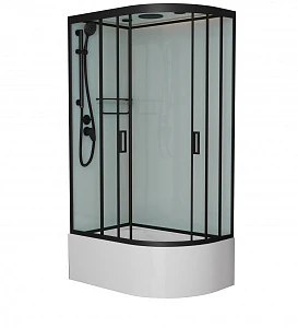 Душевая кабина Frank F412/2L Black 120x80x220 см, стекло прозрачное, профиль черный