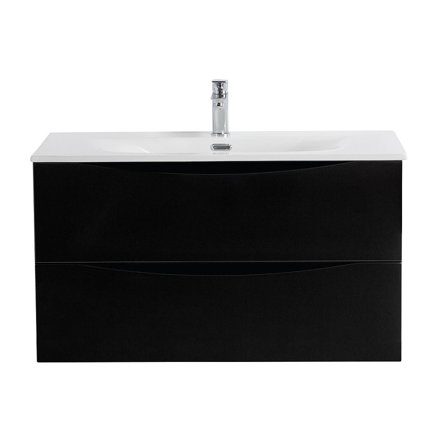 Тумба для комплекта BelBagno Marino-Cer-N 80 подвесная, 2 ящика, Nero Lucido
