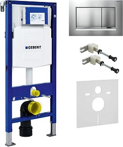Инсталляция для унитазов Geberit Duofix UP320 111.300.00.5 с кнопкой смыва матовый хром/хром